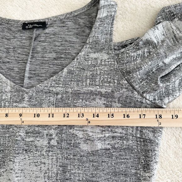 S. Levine Dress Size SSilver Metallic Foil Cold-Shoulder Mini - Picture 8 of 8